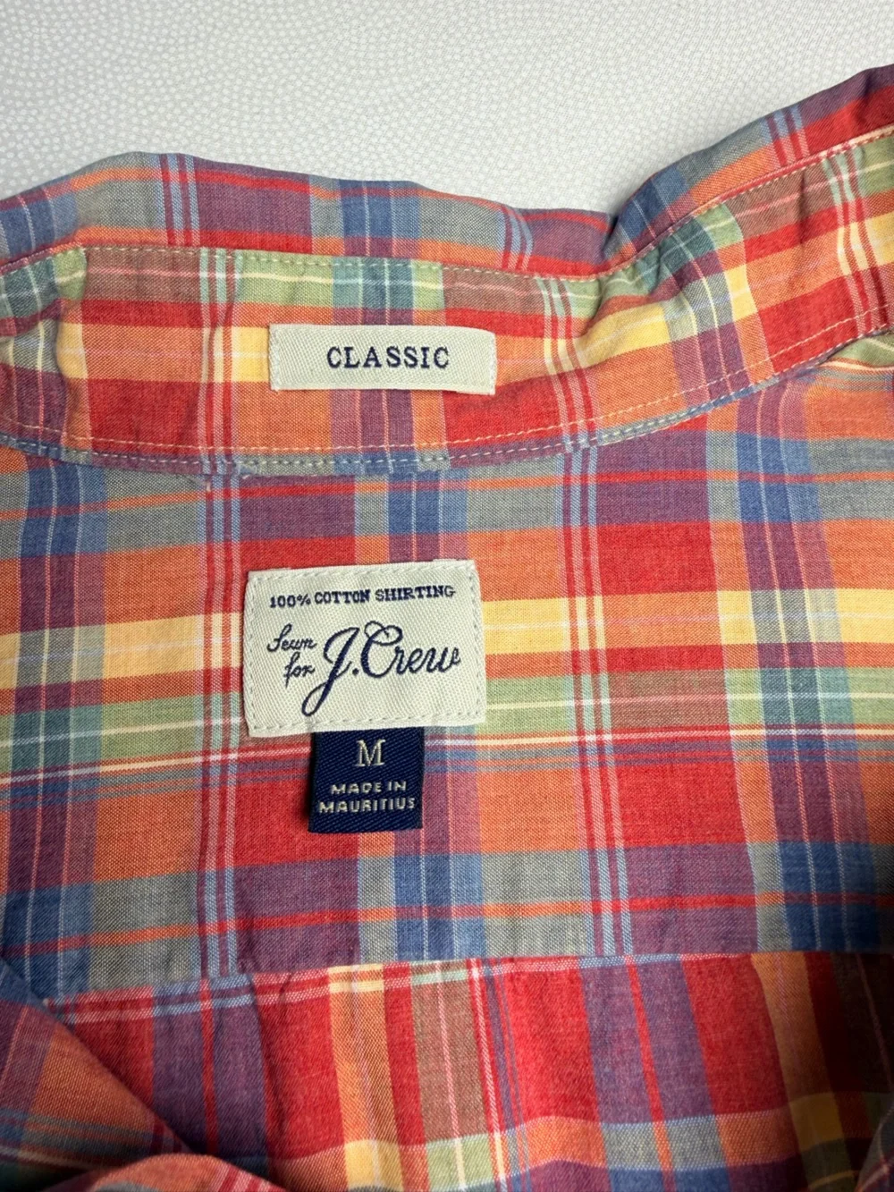 J.Crew Men’s Medium Classic Fit Plaid Shirt 100% Cotton Button Down